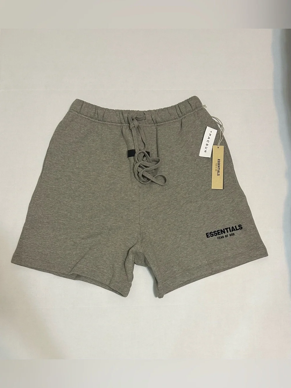 ESSENTIALS Light Gray Fleece Drawstring Athletic Shorts